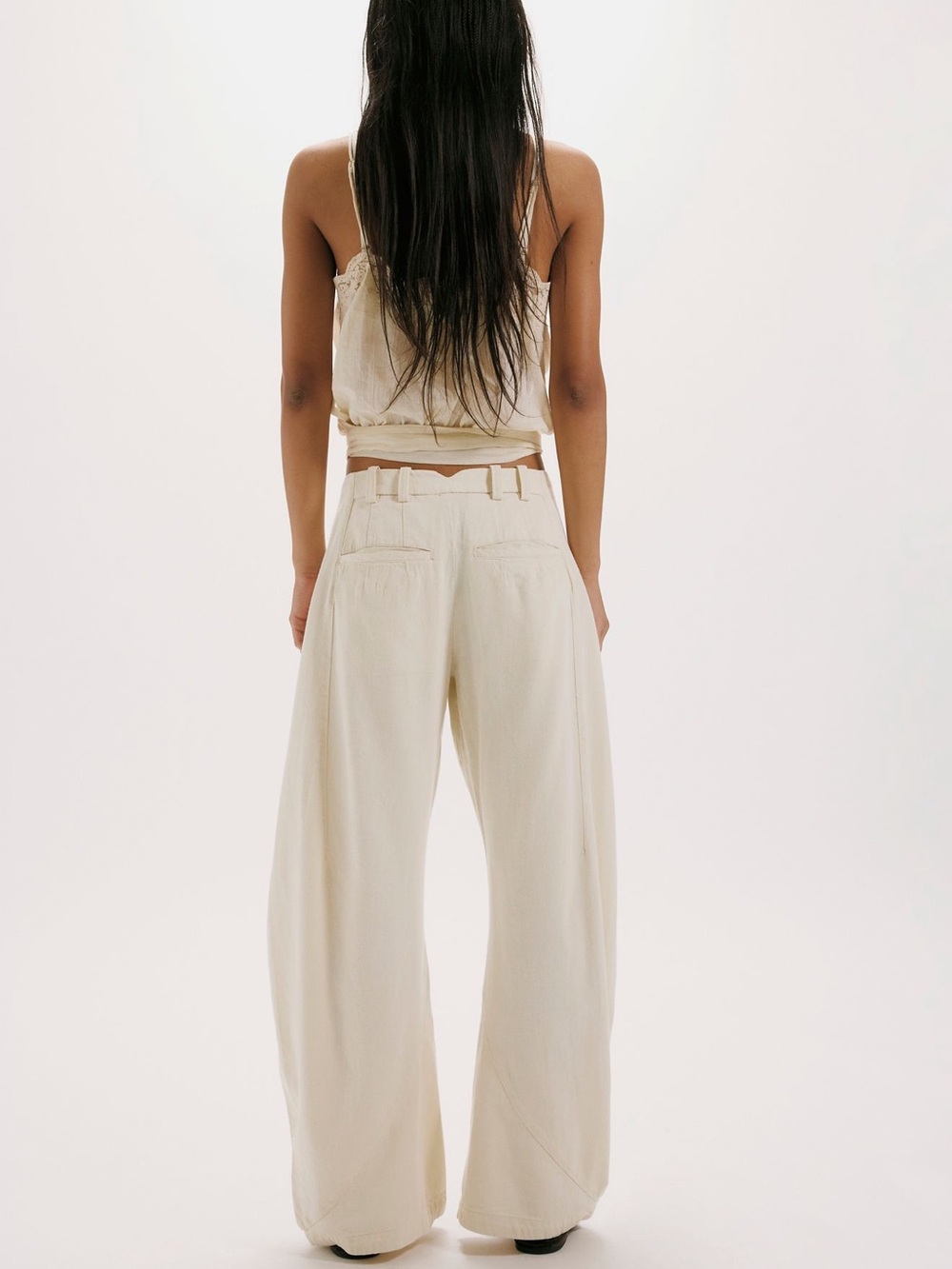 BRAND NEW FREE PEOPLE Spotlight Washed Barrel Chino Trousers - Picture 3 of 5